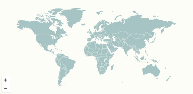 World map layout preview, with no visitor data