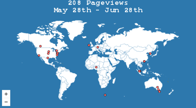 Map of recent visitors