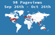 Visitor map showing recent site traffic