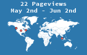 Map of website visitor locations