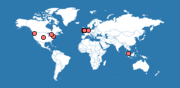 Map showing visitor data